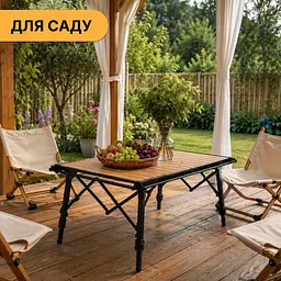 Розкладний туристичний стіл LEOBRO Pro Camp Wood Alu (LB-1063) - мініатюра 2