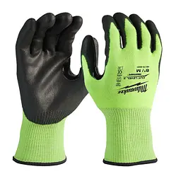 Рукавиці робочі сигнальні Hi-Vis Milwaukee з опором порізам 3/C рівня розмір 8/M