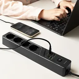 Мережевий фільтр Proove Power Strip P-04 (4 розетки + 4 USB + 2 Type-C) 3M black (PSP442430001) - мініатюра 8