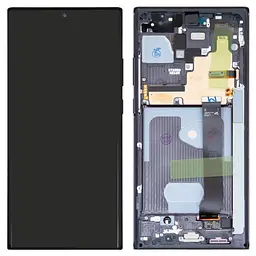 Дисплей Samsung N985F Galaxy Note 20 Ultra, N986B Galaxy Note 20 Ultra 5G, чорний, з рамкою, Original, сервісне опакування, #GH82-23511A/GH82-23622A