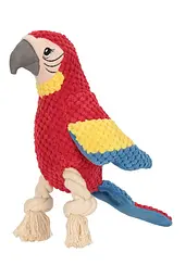 М'яка іграшка для собак Fuzzy - Bird Dog Squeaky Toy з мотузками і пищалкою, червона