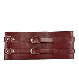 Шкіряний пояс для бондажу Liebe Seele Wine Red Waist Cuff, M Size - мініатюра 5