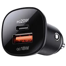 АЗП Acefast B1 mini PD20W+QC3.0 total 38W (1USB-A/1C) Black - мініатюра 3