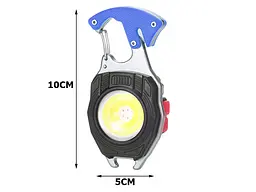 Багатофункціональний LED ліхтарик туристичний мультитул на карабіні (BL-W5147) - мініатюра 5