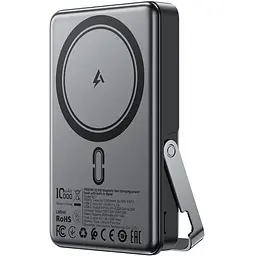 Зовнішній акумулятор Acefast M17 Magnetic Wireless 10000mAh 22.5W QI 15W з підставкою чорний ніжкою - мініатюра 2