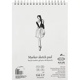 Альбом для маркерів на спіралі SM-LT Art Authentic 100 г/м² 40 аркушів білий  