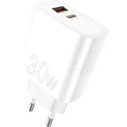 Зарядний пристрій WUW C208 1xUSB-C PD 30 Вт + 1xUSB QC 3.0 18 Вт білий (6972573333417) - мініатюра 3
