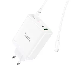 Адаптер мережевий Hoco N31 Leader four-port (3C1A) fast charger set + Type-C to Type-C кабель - мініатюра 7