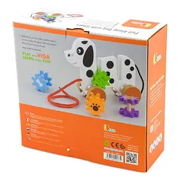 Дерев'яна каталка Viga Toys 50977 Собачка з шестернями іграшка для дівчаток та хлопчиків - мініатюра 4