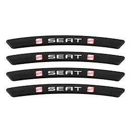 Емблема обода колеса Seat 4 шт Алюміній наклейка на диски на скотчі Чорні