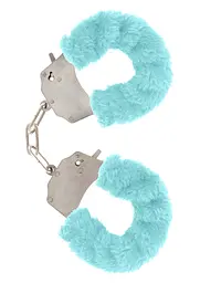 Наручники Toy Joy Furry Fun Cuffs 28 см блакитний - мініатюра 2