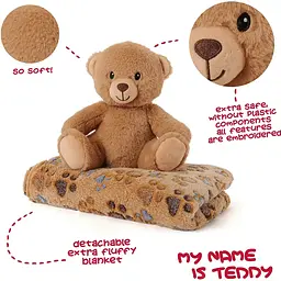 Плед Perletti Toys Teddy Bear з м'якою іграшкою 120x80 см коричневий (P13066) - мініатюра 3