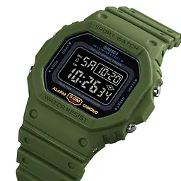 Наручний годинник чоловічий Skmei 1628 Army Green - Black, 1628AGBK (12263) - мініатюра 2