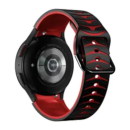 Браслет Scales для Samsung Galaxy Watch 4 - чорно-червоний ширина кріплення 20мм силікон Watchbands (W17-9WB20235651) - мініатюра 2