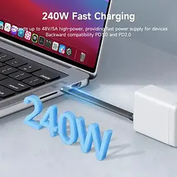 Кабель для передавання даних Hagibis USB4 Data Cable 40Gbps USB C to Type C 13 см (UCD4) - мініатюра 4