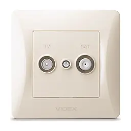ТВ розетка Videx BINERA TV + SAT кінцева кремова (VF-BNSK2TVSATE-CR) - мініатюра 2