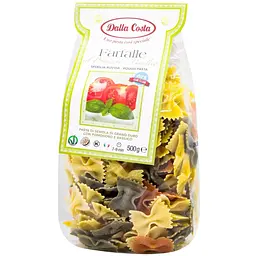 Макарони Dalla Costa Farfalle tricolor з томатом та базиліком 500 г 