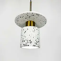 Підвіс Terrazzo Cylinder із білим бетонним плафоном 20 см в стилі Ар-деко Line.F MJ 162-200 WT - мініатюра 2