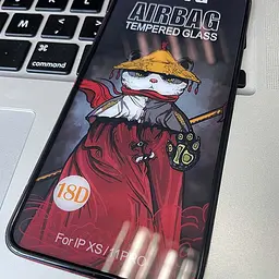 Захисне 2.5D скло Weva AirBag (тех.пак) для Apple iPhone 11 Pro / X / XS (5.8) Чорний - мініатюра 3