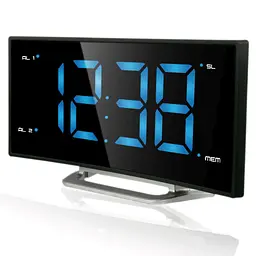 Годинник настільний з радіо Technoline WT460 Blue LED Black/Silver (WT460 blaue LED) - мініатюра 1