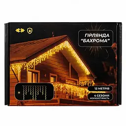 Вулична гірлянда Бахрома GarlandoPro 12 м 200 LED чорний дріт Білий 12MBW - мініатюра 7