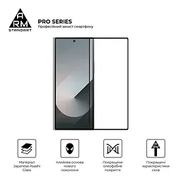 Захисне скло на Samsung Galaxy Fold 6 (SM-F956) з олеофобним покриттям, Pro, повне проклеювання, антистатичний і пиловідштовхуючий шар, 9H, самоклеючеся, 2.5D, на весь екран, антистатичний клей, ArmorStandart (ARM88011) - мініатюра 2