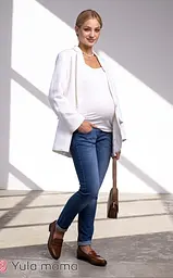 Джинси для вагітних slim fit під животик з лампасами Nicolle S Юла Мама Синій - мініатюра 2