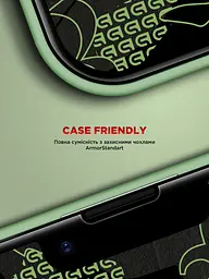 Захисне скло для Apple iPhone 13/13 Pro/14/16e, Corning Black Icon, преміум якість, протиударне, загартоване, 2.5D скло, глянцеве, 9H, ультратонке, з олеофобним покриттям, з антистатичним шаром, сумісність з чохлами, ArmorStandart (ARM79553) - мініатюра 7