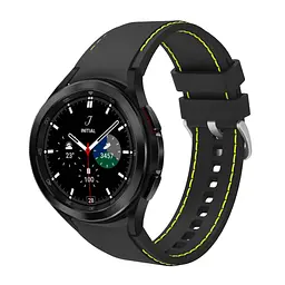 Ремінець для Samsung Galaxy Watch 6 40mm 6 44mm - чорно-жовтий ширина кріплення 20мм силікон Watchbands RLine (W45-1WB94773942) - мініатюра 2