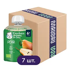 Пюре фруктове Gerber Груша для дітей з 6 місяців  560 г (7 шт. х 80 г)