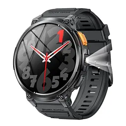 Тактичні смарт годинник з ліхтариком LEMFO K66 силіконовий ремінець Black Black (18359)