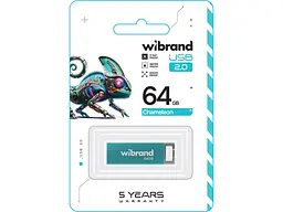 Флешка Wibrand 64 GB Chameleon Light Blue USB 2.0 (WI2.0/CH64U6LU) - мініатюра 2
