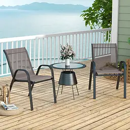 Комплект садових стільців Costway Patio з підлокітниками сірий