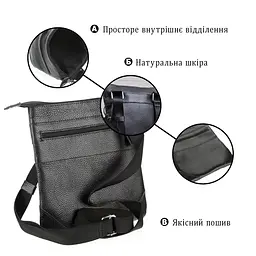 Сумка SHVIGEL 11025 шкіряна чорна - мініатюра 8