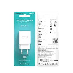 Зарядний пристрій Borofone BA20A USB білий - мініатюра 3