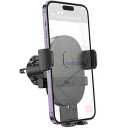 Автотримач Hoco H18 Mighty one-button (air outlet) Black - мініатюра 2
