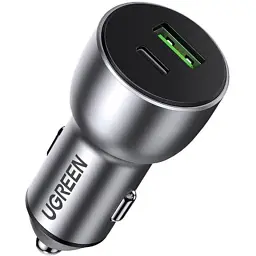 Зарядний пристрій Ugreen 1xUSB-C + 1xUSB QC3.0 60W CD213 gray (60980) - мініатюра 1