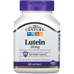 Lutein 21st Century 20 mg 60 softgels