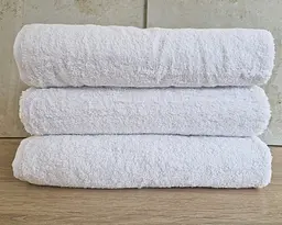Набір турецьких махрових однотонних рушників Gulcan 3 штуки 70х140 білий White щільність 480 г/м2 петля 16/1