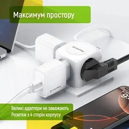 Мережевий розгалужувач ColorWay (CW-CHE4W) 4 розетки (CW-CHE4W) - мініатюра 8