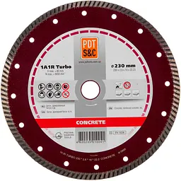 Алмазний круг по залізобетону PDT Concrete 1A1R Turbo 230х2,6х10х22,2 мм