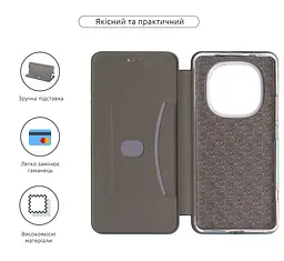 Чехол-книжка для Xiaomi Redmi Note 15 4G/Note 15 5G Poco M8 5G, G-Case, зеленый, кожаный чехол-книжка из экокожи (PU) и TPU, с магнитом, с подставкой и вместительным кардхолдером, противоударный, защита всего корпуса, ArmorStandart (ARM89968) - мініатюра 3
