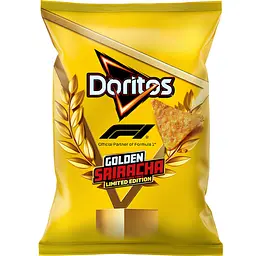 Чіпси Doritos Golden Sriracha Formula 1 Limited Edition зі смаком шрірача 100 г