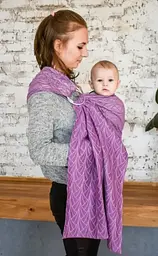Жакардовий слінг з кільцями для малюків 0 - 36 місяців Coolbabka Lily Бузковий - мініатюра 2