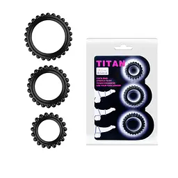 Ерекційні кільця TITAN cock ring set blue створені для продовження задоволення Baile 6603BI-210148; BI-210148 87321 - мініатюра 3
