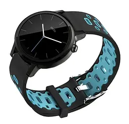 Спортивний ремінець Primo Perfor Classic для годинника Motorola Moto 360 2nd gen (42 мм ) Black Blue - мініатюра 2