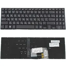 Клавіатура для ноутбука ASUS (UX561 series) ukr чорний без фрейму підсвічування клавіш