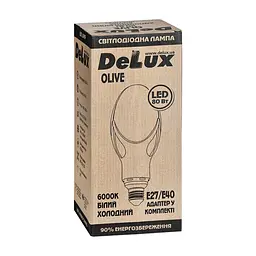 Лампочка Delux OLIVE 80w E27 6000K (90011622) - миниатюра 2