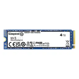 SSD накопичувач 4TB M.2 NVMe Kingston NV3 M.2 2280 PCIe Gen4.0 x4 (SNV3S/4000G)