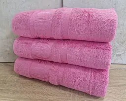 Набір турецьких бамбукових махрових рушників Zeron 3 штуки 70х140 Bamboo Pink - мініатюра 2